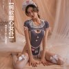Rouxixue Sexy Maid Costume Set – Seductive Lace Bodysuit, Pure-Temptation Sleepwear with Open-Crotch Design