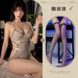 Grey + 030 Black Fishnet Stockings