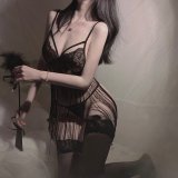 0740 Black + Matching Black Stockings