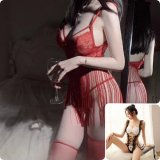 White (includes matching stockings) + 0740 Red tassel nightgown with matching red stockings