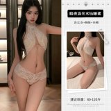 White bra + bra chain + panties + stockings