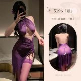 Purple nightgown + thong