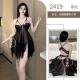 2419 - Black Panel Nightgown