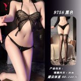 Black suit + matching stockings