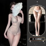 White + white fishnet stockings