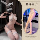 White + eye mask + white open-crotch socks
