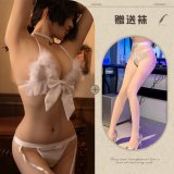 White and white open-crotch socks