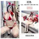842 Red suit + size 3 white fishnet stockings