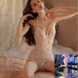White + white fishnet stockings