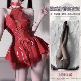 4076 Red Little Devil [+S17 Black Open Crotch Stockings]