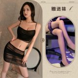 Black suit + black stockings
