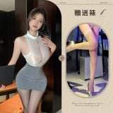 Image color + white fishnet stockings
