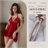 10017 Red + Black Fishnet Stockings
