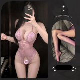 8413 Light Purple + Purple Open Crotch Stockings