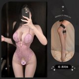 8413 Light purple + black fishnet stockings