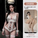 White + white fishnet stockings
