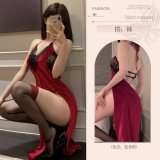 Cheongsam [Cheongsam + T-shirt + Black open-crotch stockings]