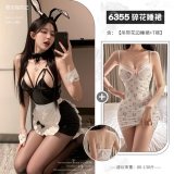 [Pure Desire 2-Piece Set] Bunny Ear Maid (with stockings) + Floral Sundress