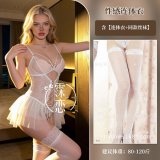 White + white fishnet stockings