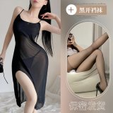 Black + Black Open Crotch Socks