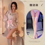Pink and white flat socks