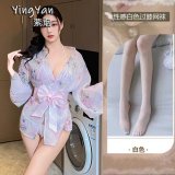 0833 Pink + White Fishnet Stockings