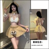 Plush bunny girl [ears + neck ring + bracelet + top + skirt]