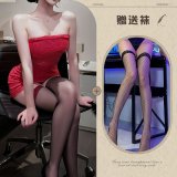 Red and black fishnet stockings
