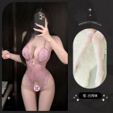 8413 Light purple + white fishnet stockings