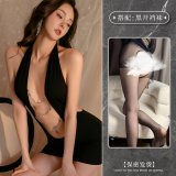 Black + Black Open Crotch Socks