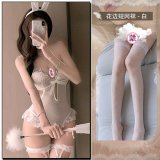 White + W113 white fishnet stockings