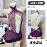 4359 Purple [Mature Woman Bodycon Halter Skirt]