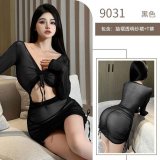 9031 - Black Mesh Bodycon Skirt