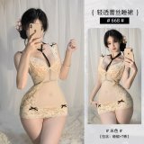 beige nightgown