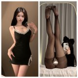 Black + Black Open Crotch Socks