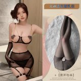 Black + Black Open Crotch Socks