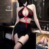 Black stockings with black bow