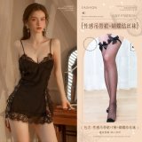 Black (suspender dress + thong + bow-tie stockings)
