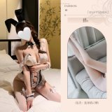 Black Bunny Girl Set + White Open Crotch Stockings