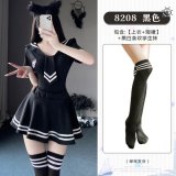 Black and white striped school socks