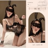 Black [ears + neck ring + bodysuit + 2 bracelets] + blindfold