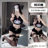 Black + headband + black fishnet stockings