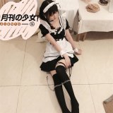 Black outfit [hair accessory + dress + apron + bracelet + leg ring]