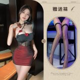 Bodycon skirt + black fishnet stockings