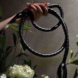 Individually matched long leather whip [black]