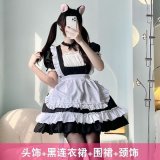 Black Lolita Maid Outfit 4-piece Set