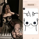 Black mesh top + nipple covers + headpiece