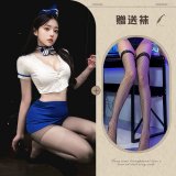 Image color + black fishnet stockings