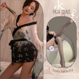 Image color + black fishnet stockings
