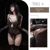 Black bodysuit + gloves